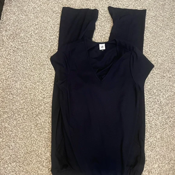 Cabi Genius Jumpsuit Navy Blue V-Neck Large - Picture 3 of 5